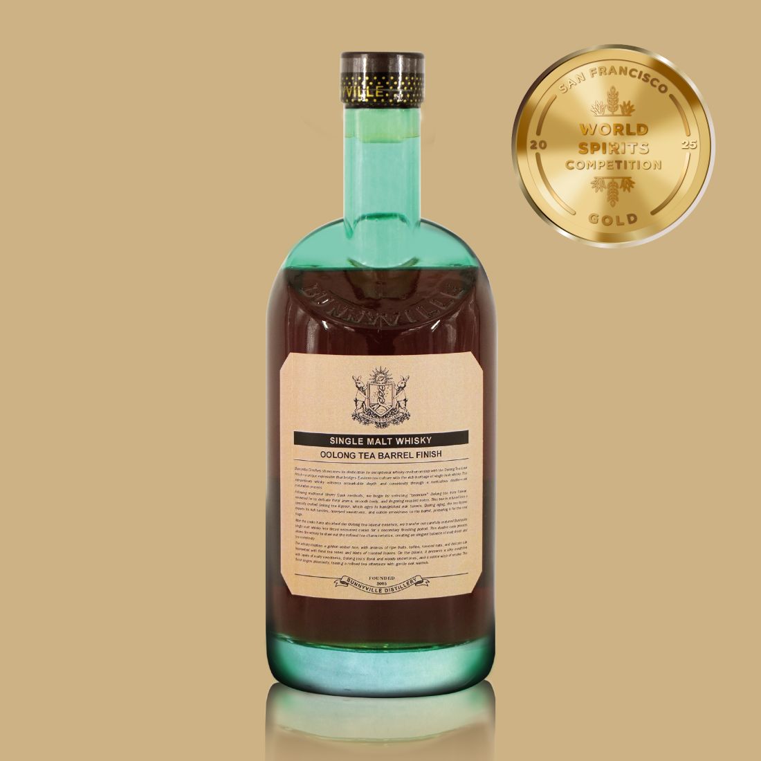 龐尼維爾單一麥芽威士忌烏龍茶酒桶 40% 700ml 瓶裝